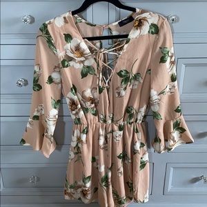 Pink Floral Romper